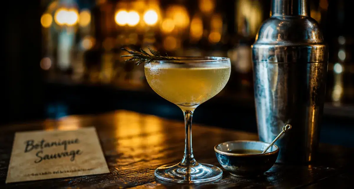 .dramä cocktail bar paris 10 : Botanique Sauvage, verre givré au romarin