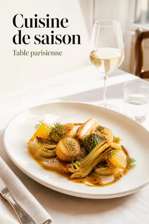 Chez Alphonse, restaurant français Paris 14, plat français de saison servi dans une assiette dressée