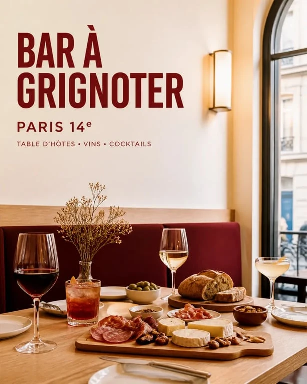 Louisette bar à grignoter Paris 14ème, intérieur cosy avec planches à partager
