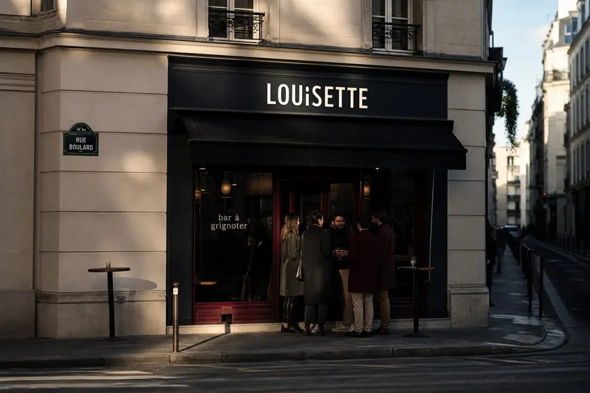 Louisette bar à grignoter Paris 14ème, façade extérieure près de Pernety