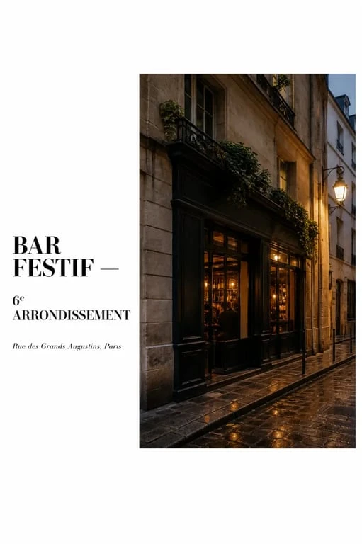 Les Caractères bar Paris : vue extérieure d’un bar festif dans le 6e arrondissement