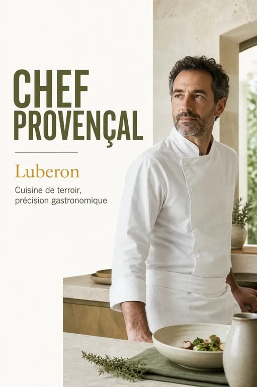 xavier mathieu chef dans une cuisine provençale du Luberon