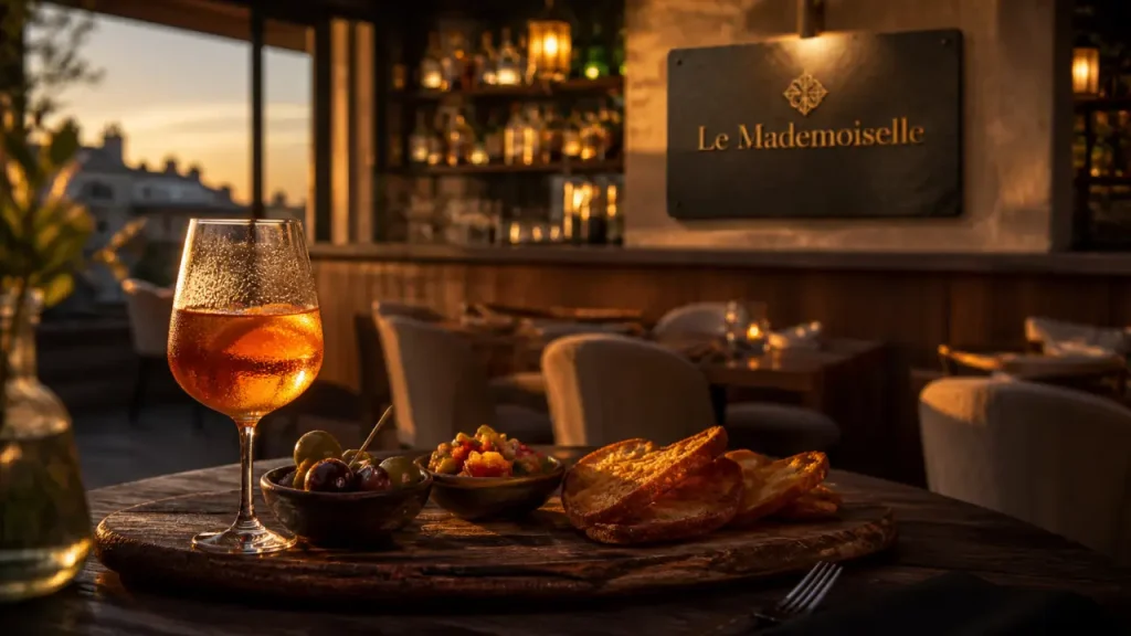 Le Mademoiselle bar restaurant café Paris 11 : terrasse golden hour
