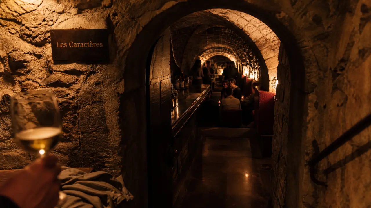 Les caractères bar paris, caves voûtées, verre en main
