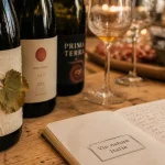 Vin nature italien : bouteilles sur comptoir, Sicile volcanique
