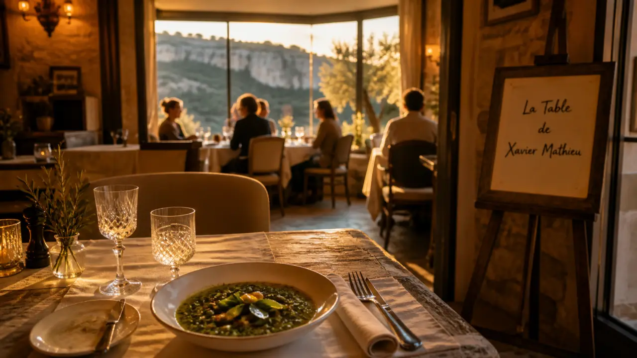 xavier mathieu chef : table provençale étoilée à Joucas, soupe au pistou
