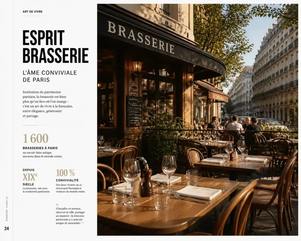 Grande terrasse de la brasserie Père & Fils à Paris 2, entre Sentier et Étienne Marcel