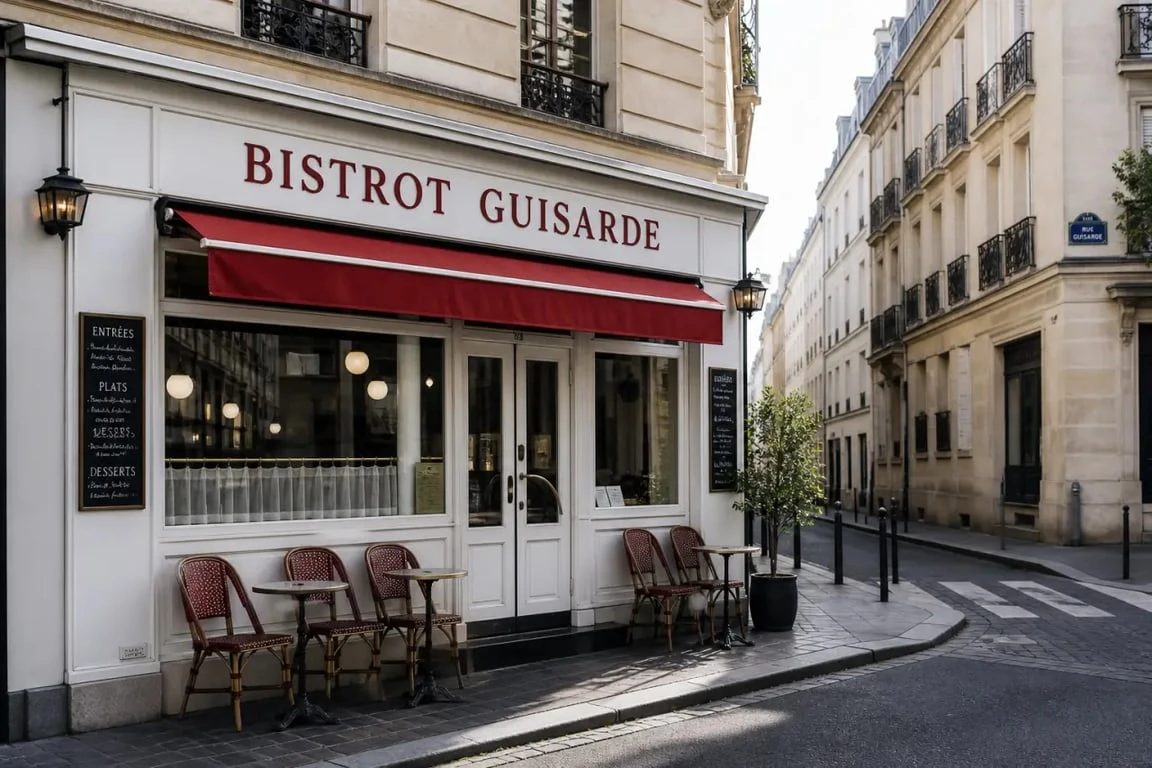 Façade du le machon restaurant paris rue Guisarde à Paris