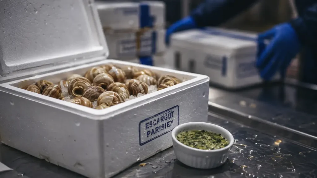 Escargot parisien : boîte isotherme et escargots de Bourgogne