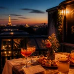 French Kiss Paris restaurant porte de versailles rooftop au 9e étage, golden hour