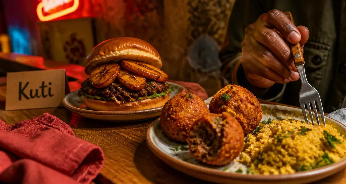 kuti restaurant paris 10 : burger afro plantain caramélisé, street food ghanéenne