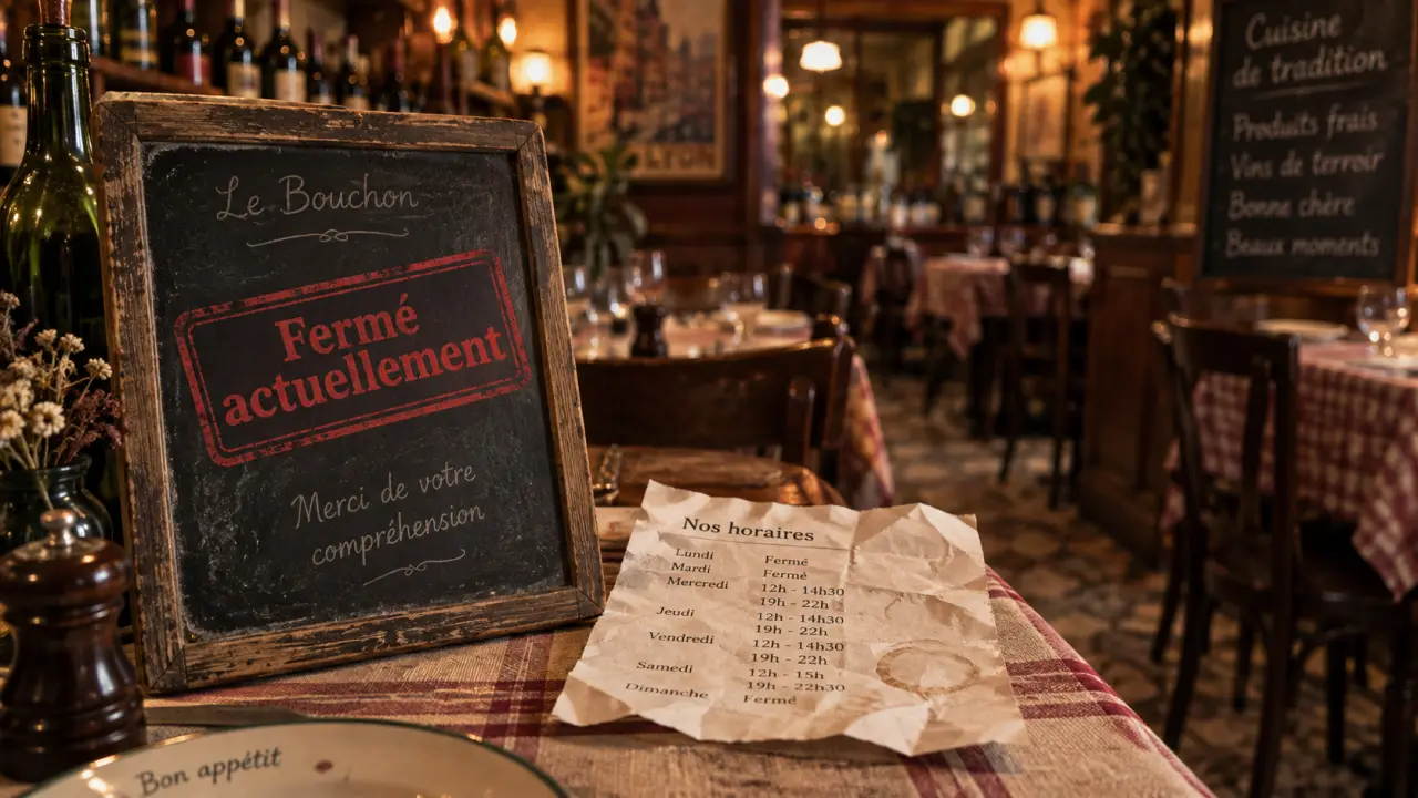Le bouchon comtois à Lyon : marque “Fermé actuellement” à vérifier avant de réserver
