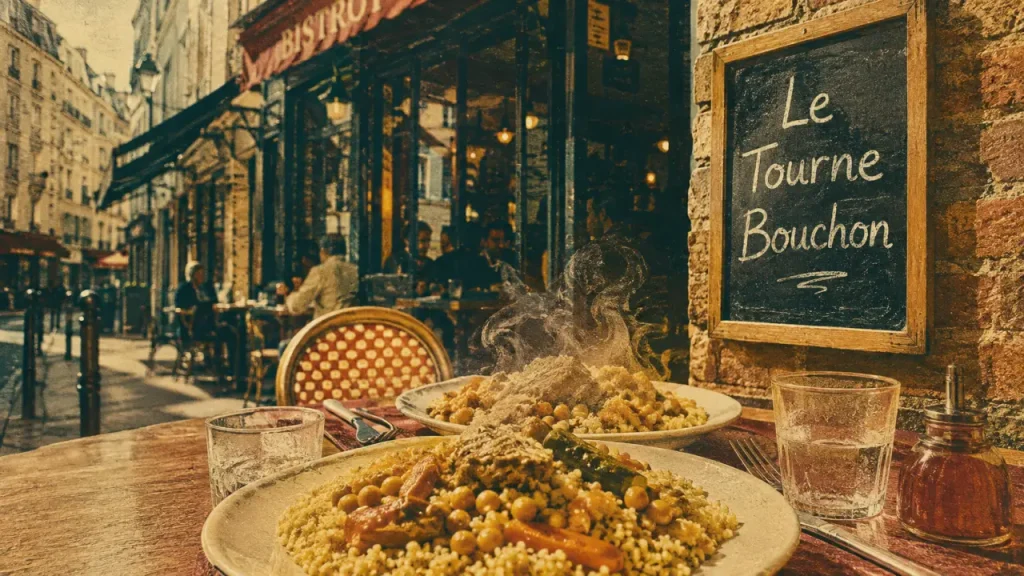 Le tourne bouchon à Paris : couscous fumant en salle