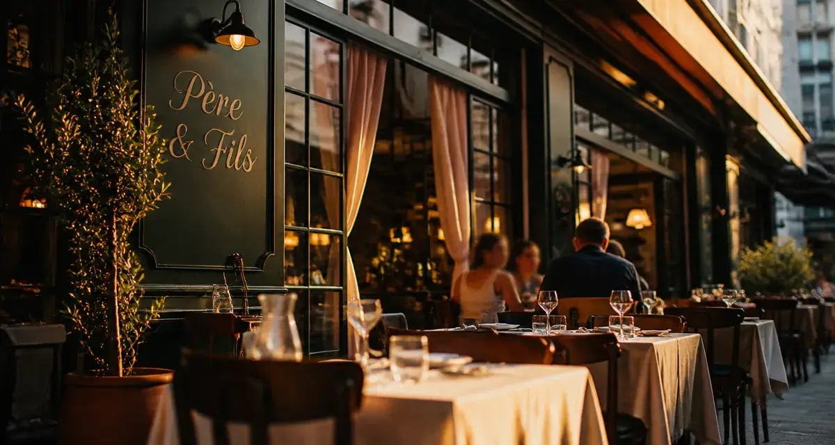 Restaurant café Père & Fils, brasserie terrasse Paris 2, Paris.