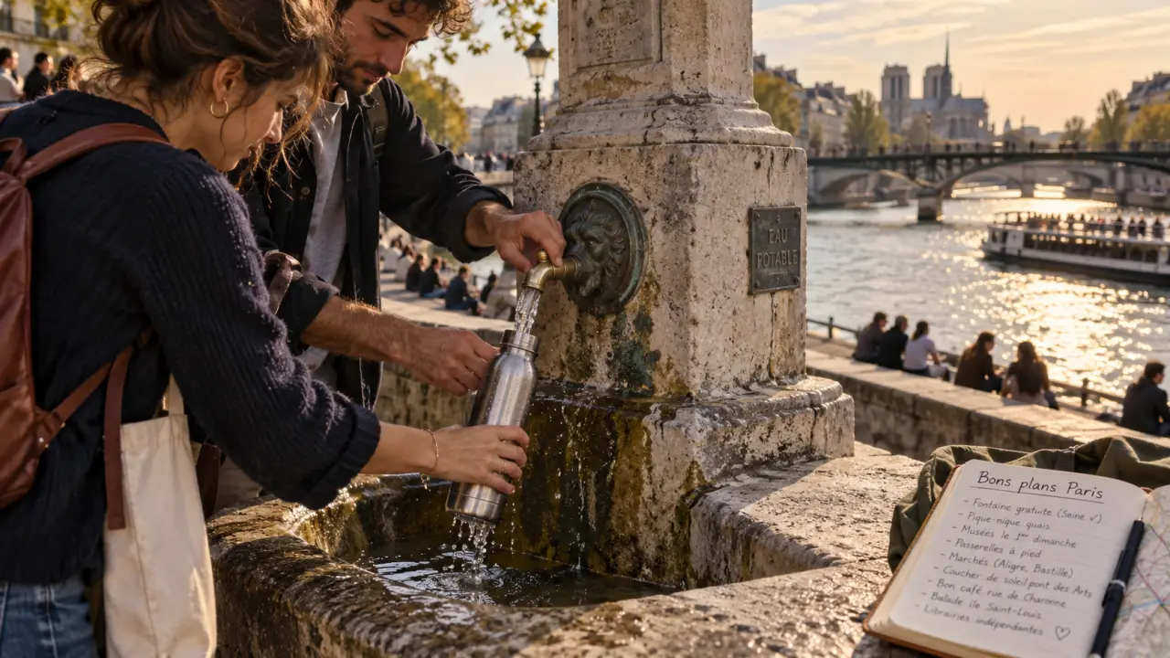 Bons plans Paris au bord de la Seine : fontaine publique