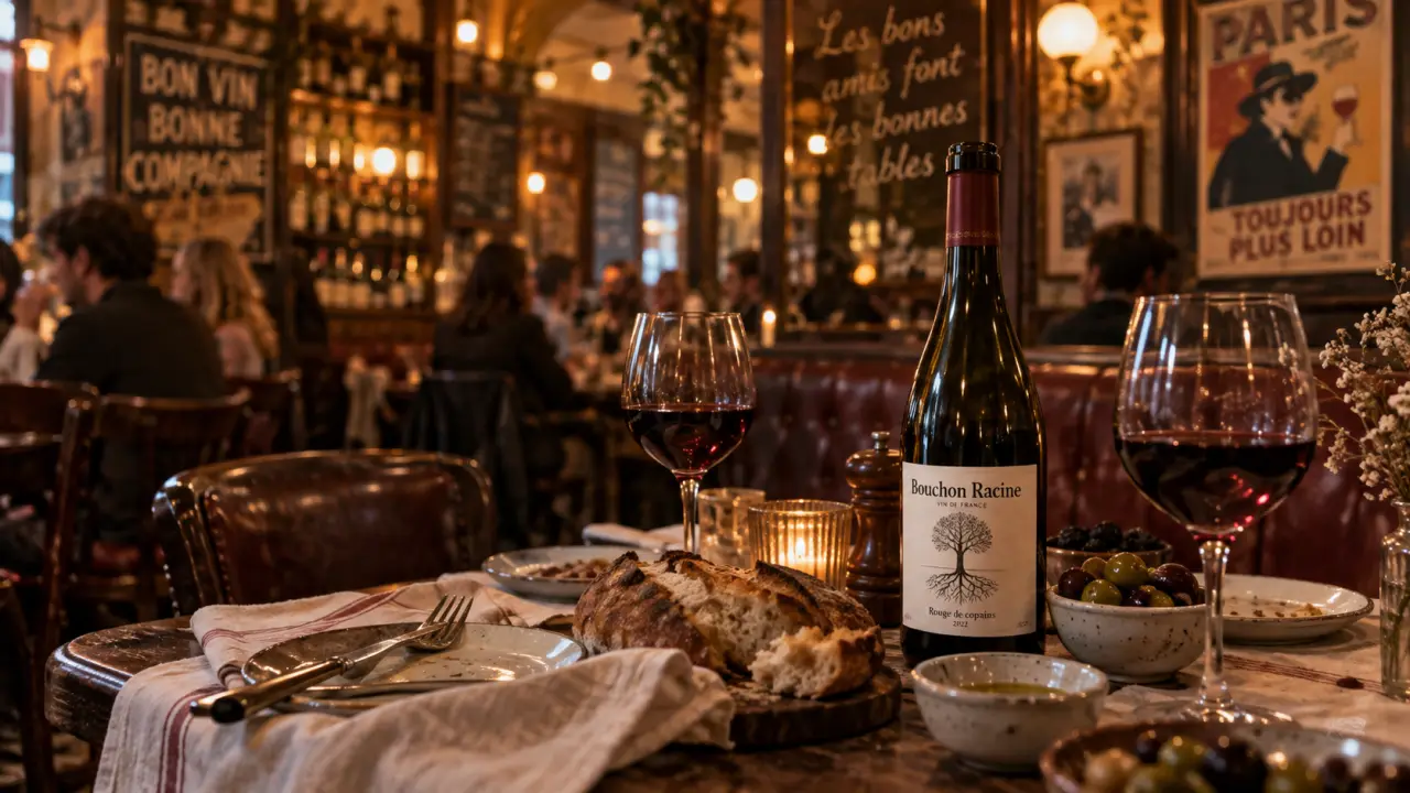 Bouchon Racine : table de bistrot français au-dessus d’un pub