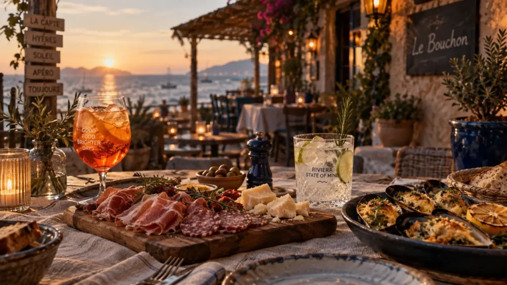 Le bouchon captois à Hyères : terrasse en bord de mer